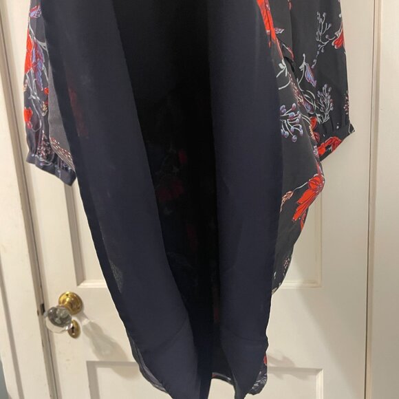 MADEWELL Silk Ruffle-Waist Dress in Windblown Poppies Size 2 - Picture 7 of 7